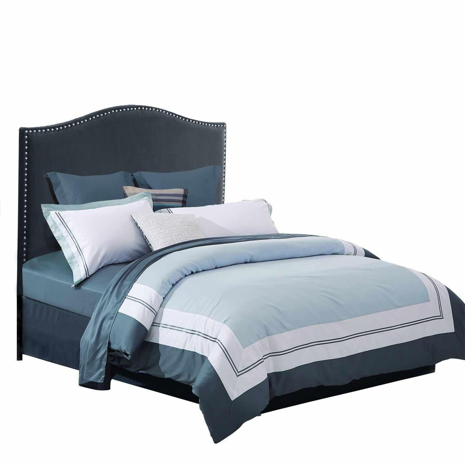 Meridian 300 Thread Count Cotton Embroidered Duvet Cover Set - Duvet Cover Set by Superior Brand