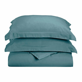  Superior Microfiber Wrinkle-Free Stripe Breathable Duvet Cover Set with Button Closure - Teal
