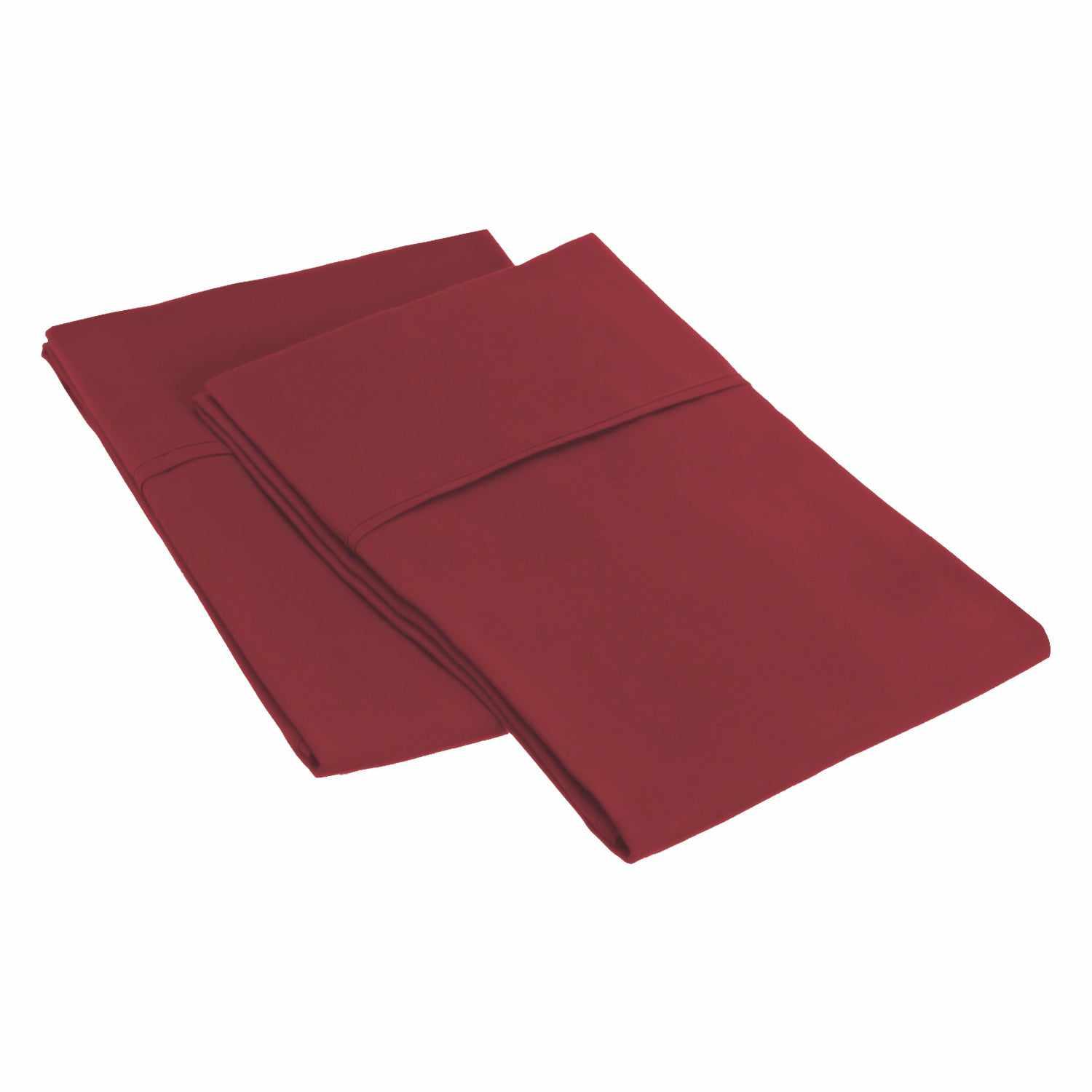 Superior 2 Piece Microfiber Wrinkle Resistant Solid Pillowcase Set - Burgundy