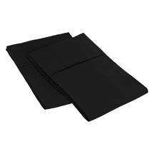 Superior 2 Piece Microfiber Wrinkle Resistant Solid Pillowcase Set - Black
