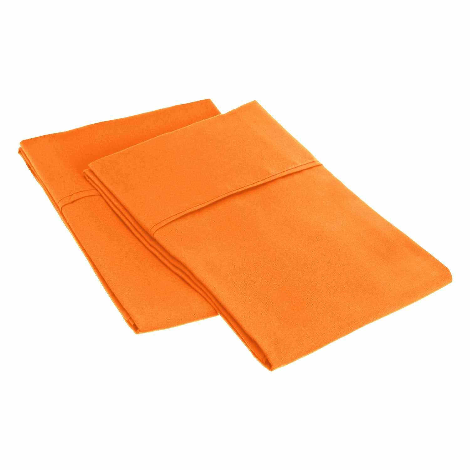 Superior 2 Piece Microfiber Wrinkle Resistant Solid Pillowcase Set - Orange