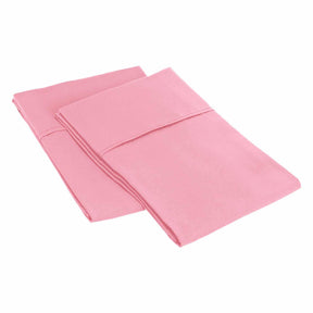Superior 2 Piece Microfiber Wrinkle Resistant Solid Pillowcase Set - Pink