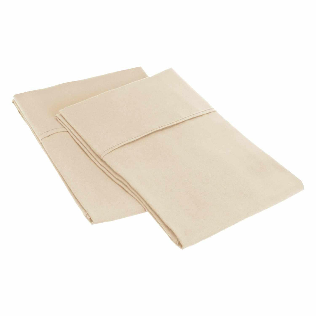Superior 2 Piece Microfiber Wrinkle Resistant Solid Pillowcase Set - Tan