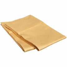 Superior 2 Piece Microfiber Wrinkle Resistant Solid Pillowcase Set - Gold