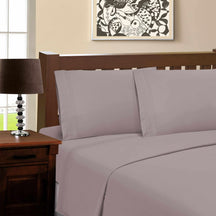 Microfiber Wrinkle Resistant and Breathable Solid Infinity Embroidery Pillowcase Set - Grey
