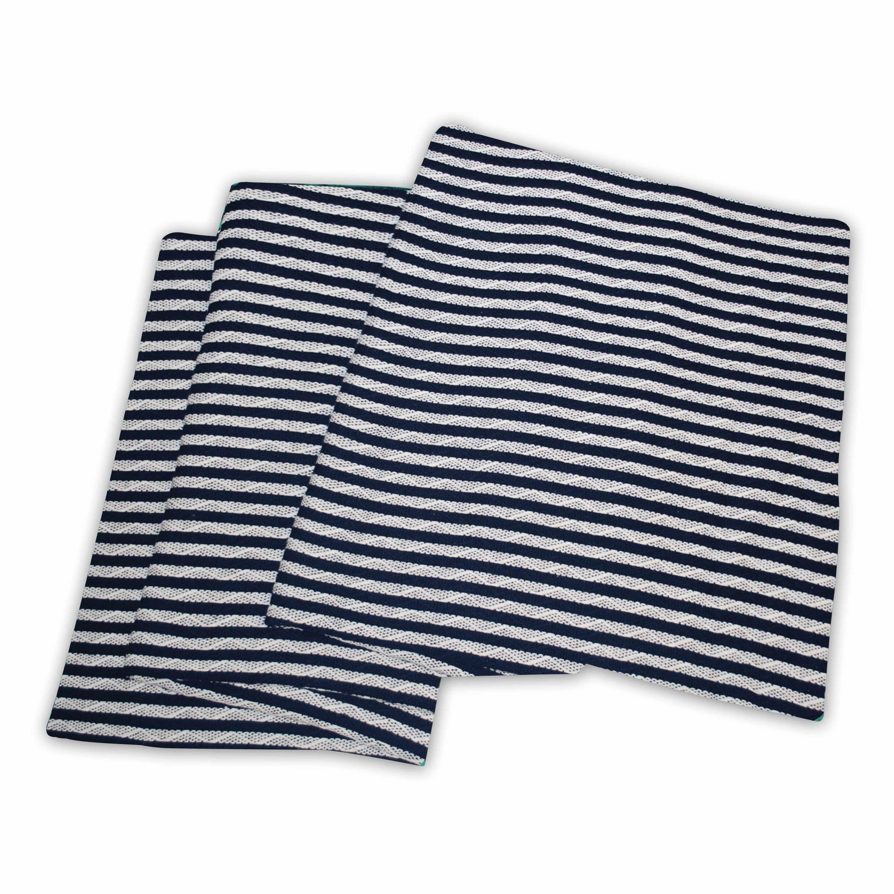 Superior Striped All Season Long-Staple Combed Cotton Woven Blanket - Navy Blue/White