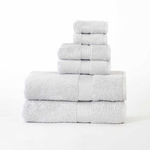  Modern Organic Solid 650 GSM 6- Pieces Towel Set - Silver