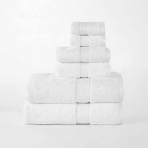  Modern Organic Solid 650 GSM 6- Pieces Towel Set - White