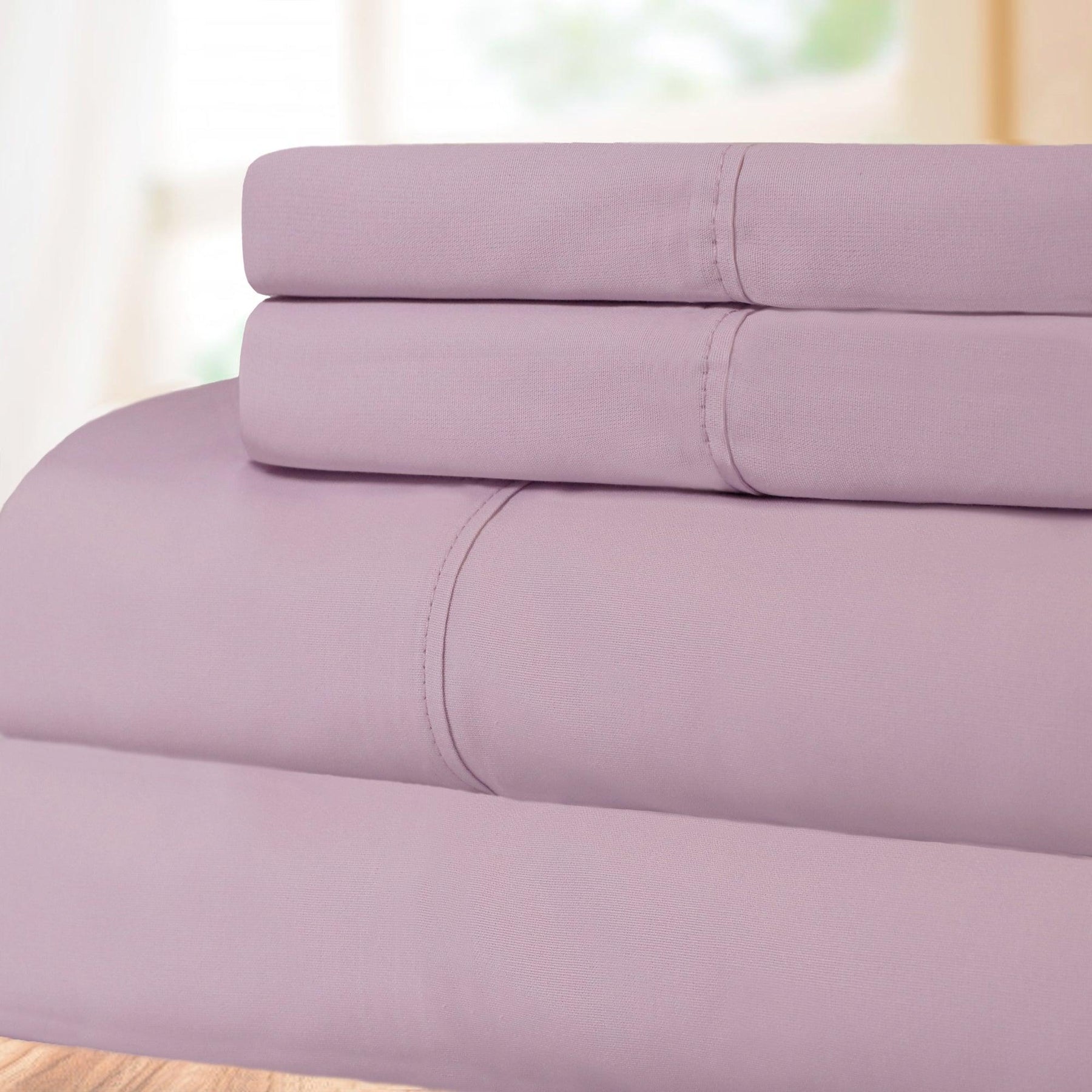 Superior 100% Cotton Percale 300 Thread Count Sheet Set - Lilac