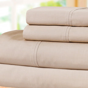 Superior 100% Cotton Percale 300 Thread Count Sheet Set - Tan