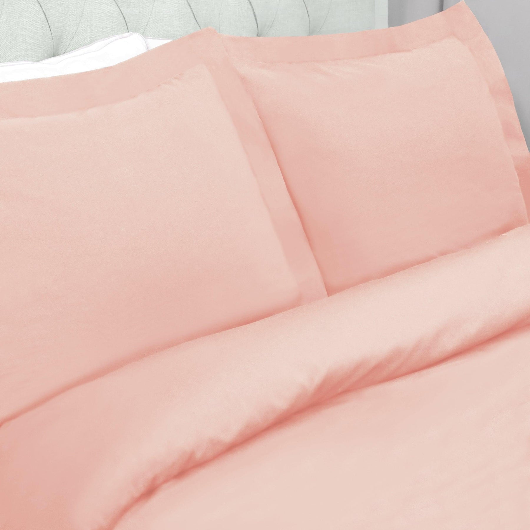 Superior Cotton Percale Modern Traditional Duvet Cover Set - Blush