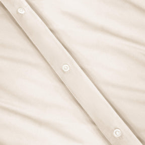 Superior Cotton Percale Modern Traditional Duvet Cover Set - Ivory