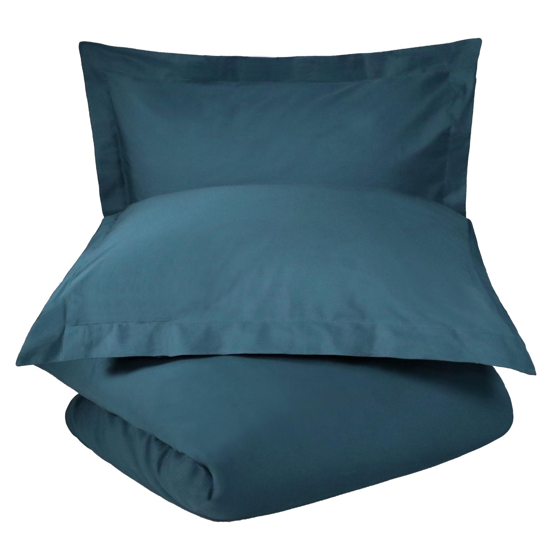 Superior Cotton Percale Modern Traditional Duvet Cover Set - Navy Blue