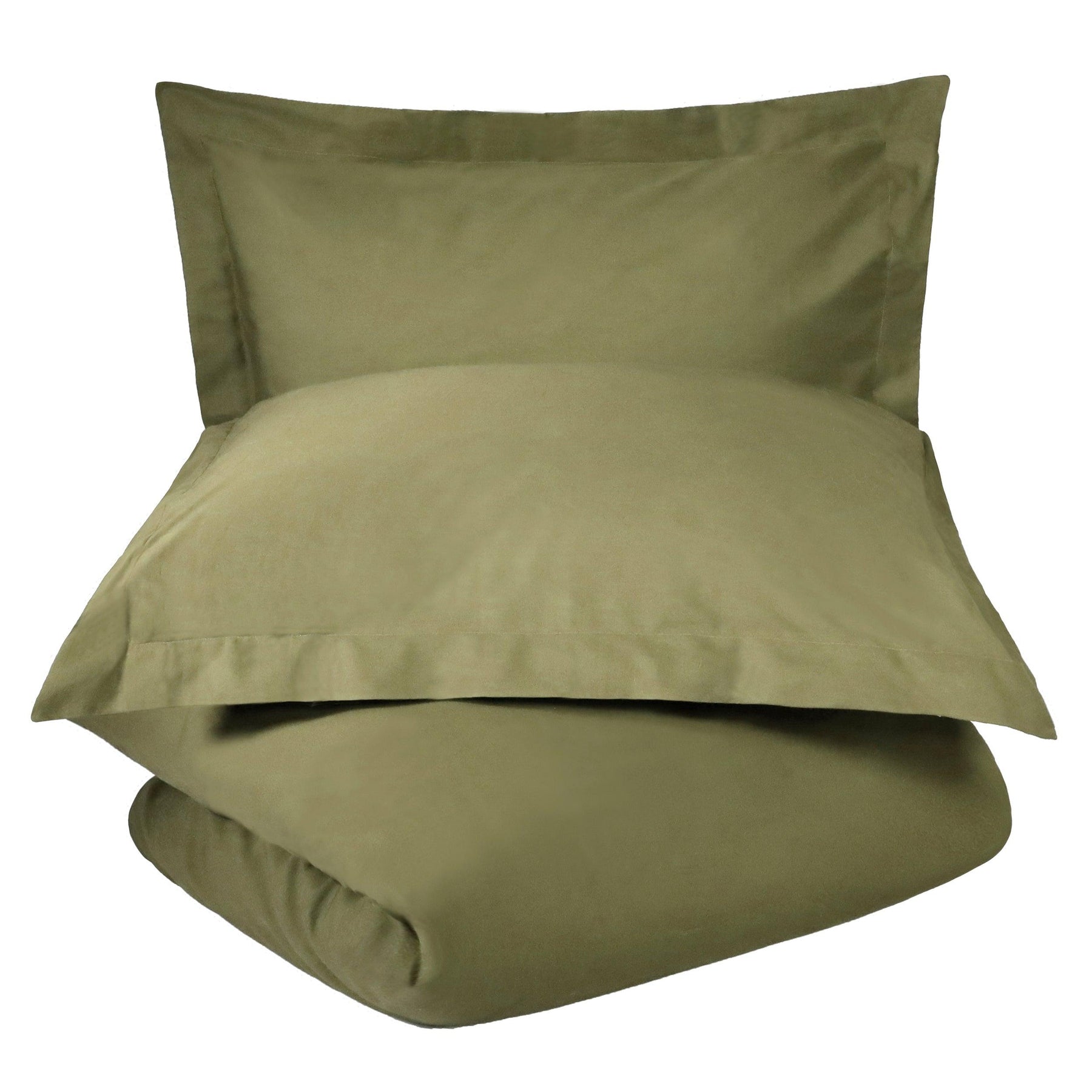 Superior Cotton Percale Modern Traditional Duvet Cover Set - Sage