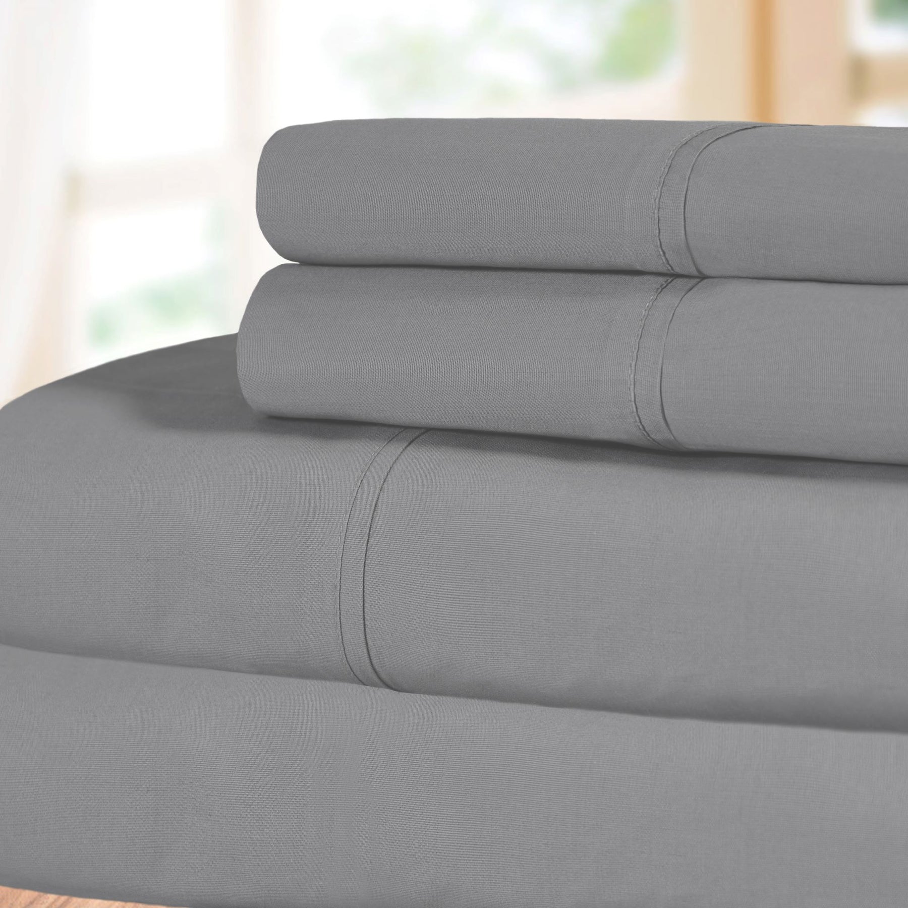 Superior 100% Cotton Percale 300 Thread Count Sheet Set - Smoked Pearl