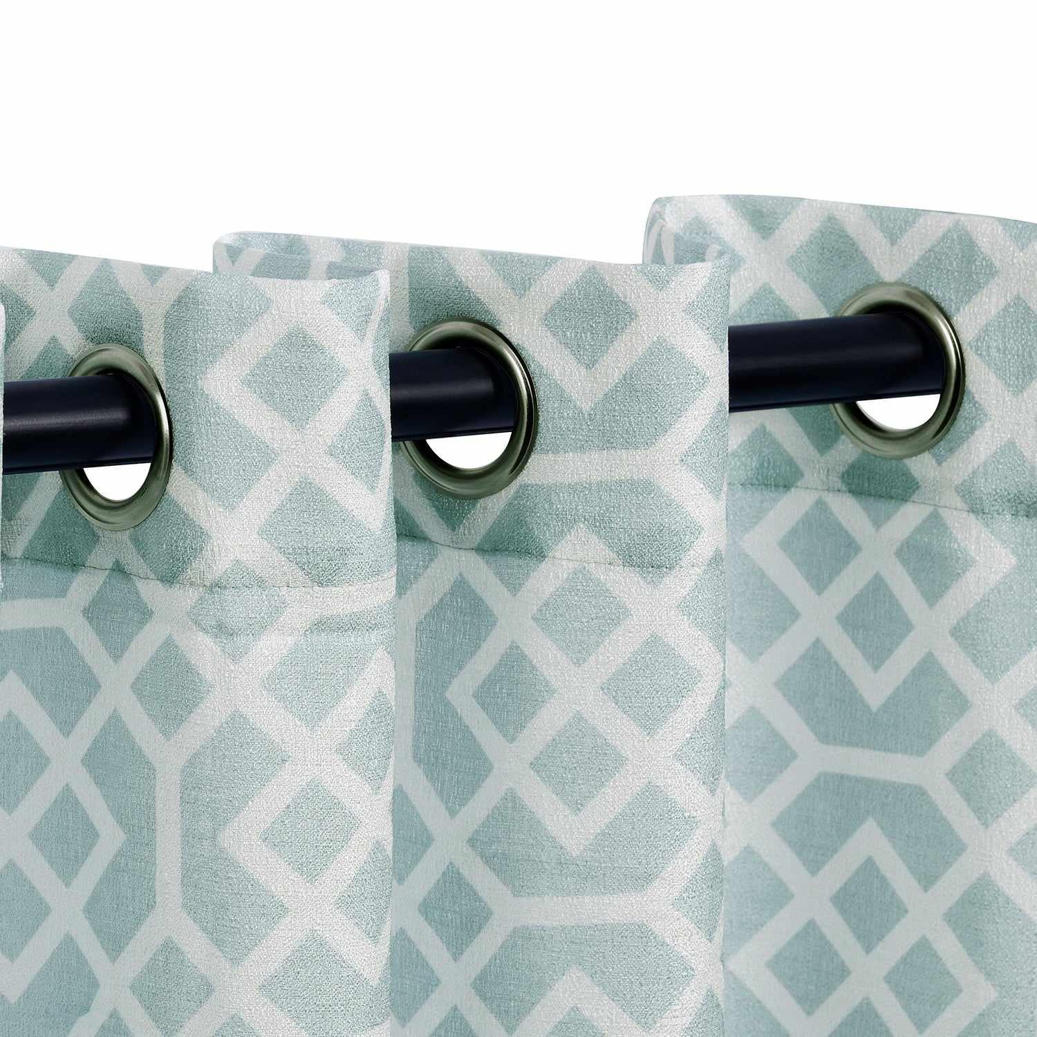 Printed Honey Comb Grommet Traditional Sheer Curtain Panel Set - Sheer Curtains by Superior Brand