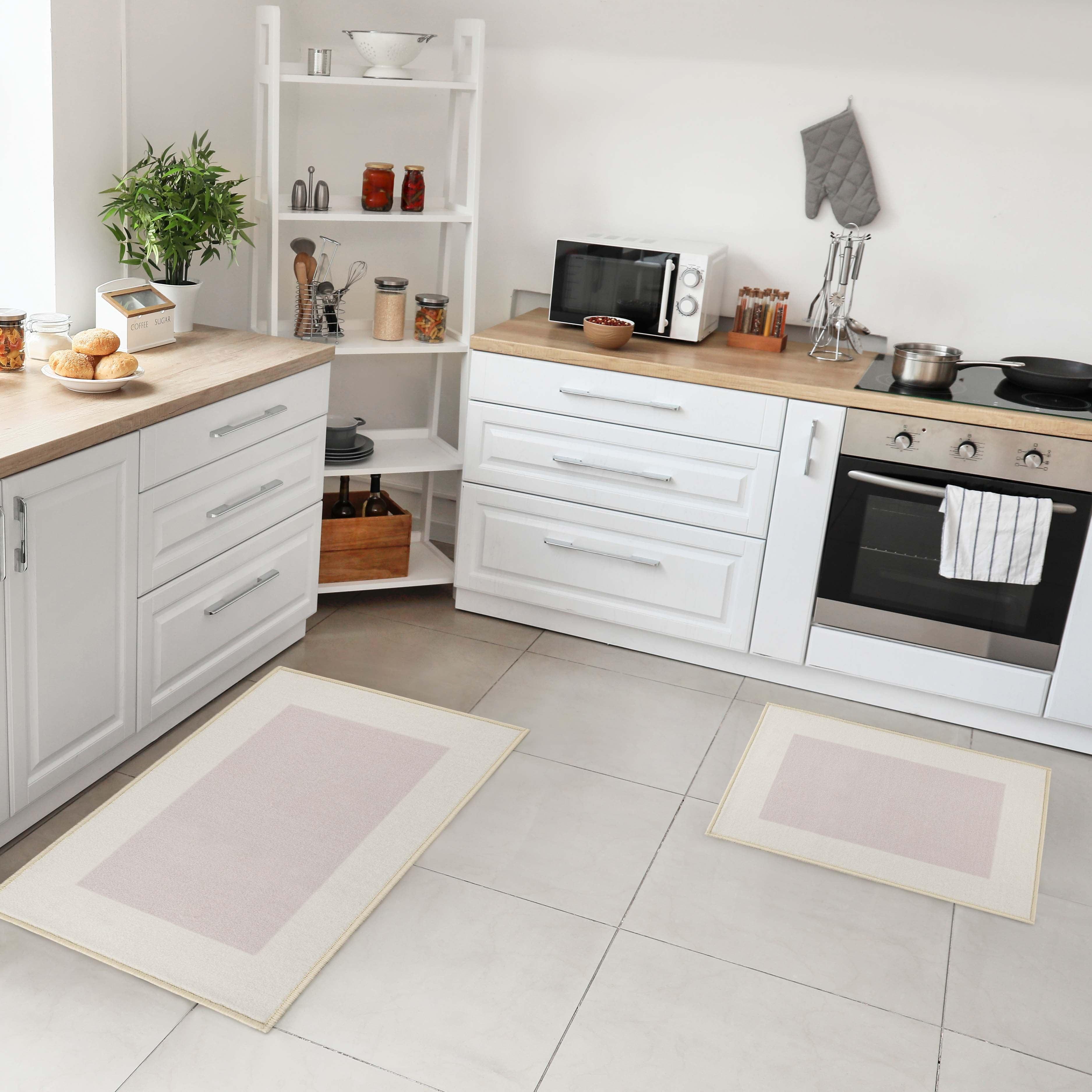 Reno Modern Non-Slip Machine Washable Kitchen & Bath Rug Mat Set - Bath Mats by Superior