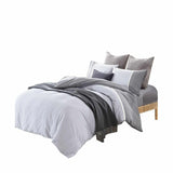 Riverton Cotton Striped Embroidered Duvet Cover Set - by Superior