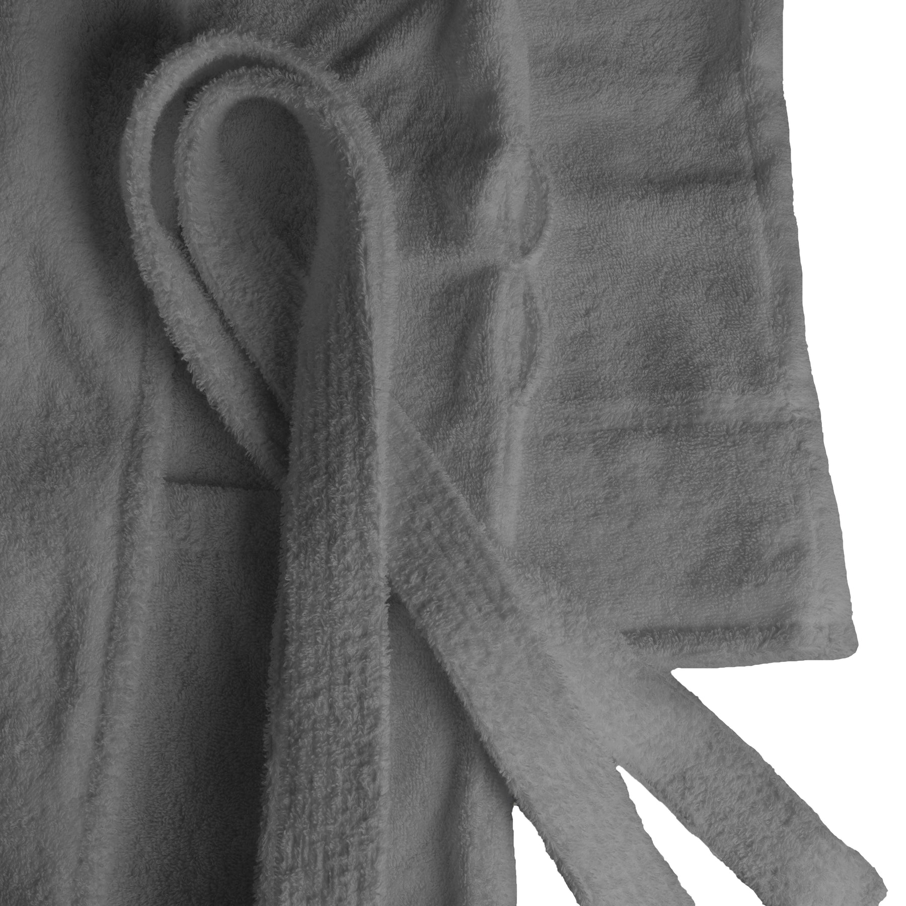 Classic Women's Home and Bath Collection Traditional Turkish Cotton Cozy Bathrobe with Adjustable Belt and Hanging Loop - Gray