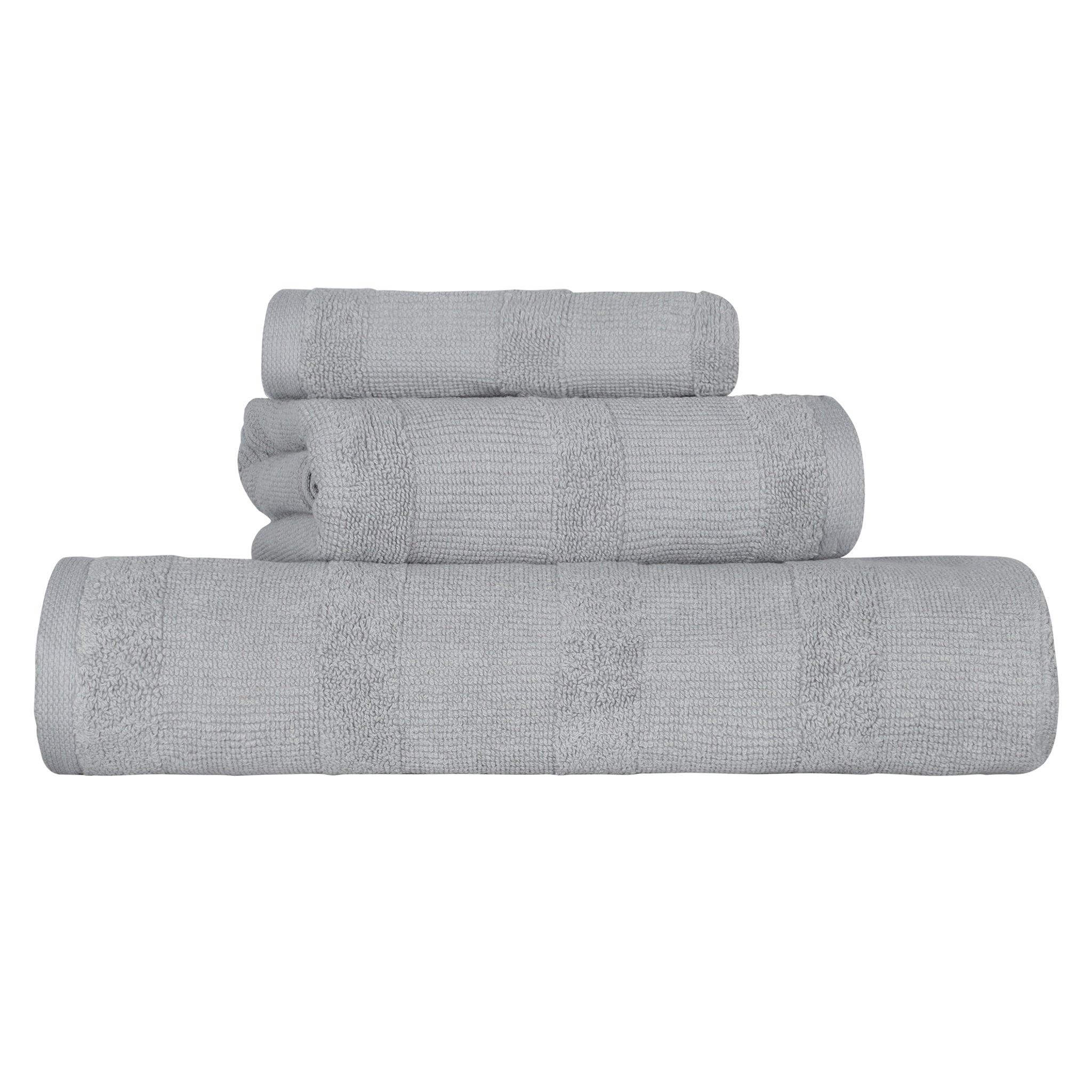 Roma Cotton Ribbed Textured Soft Absorbent 3 Piece Assorted Towel Set - Towel Set by Superior
