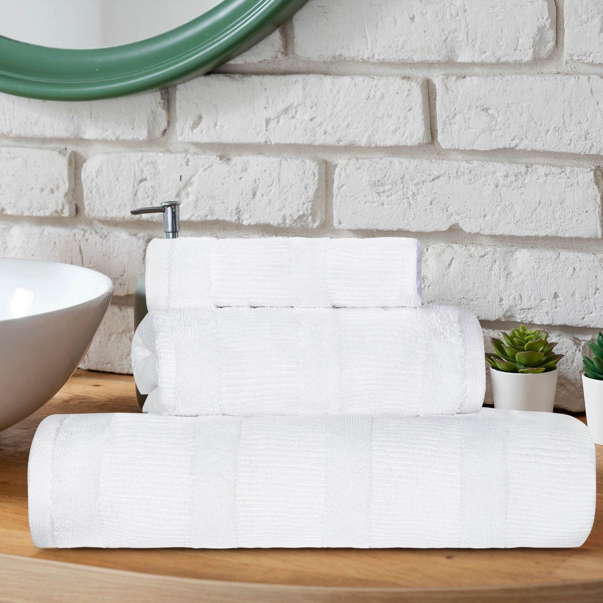 Roma Cotton Ribbed Textured Soft Absorbent 3 Piece Assorted Towel Set - Towel Set by Superior