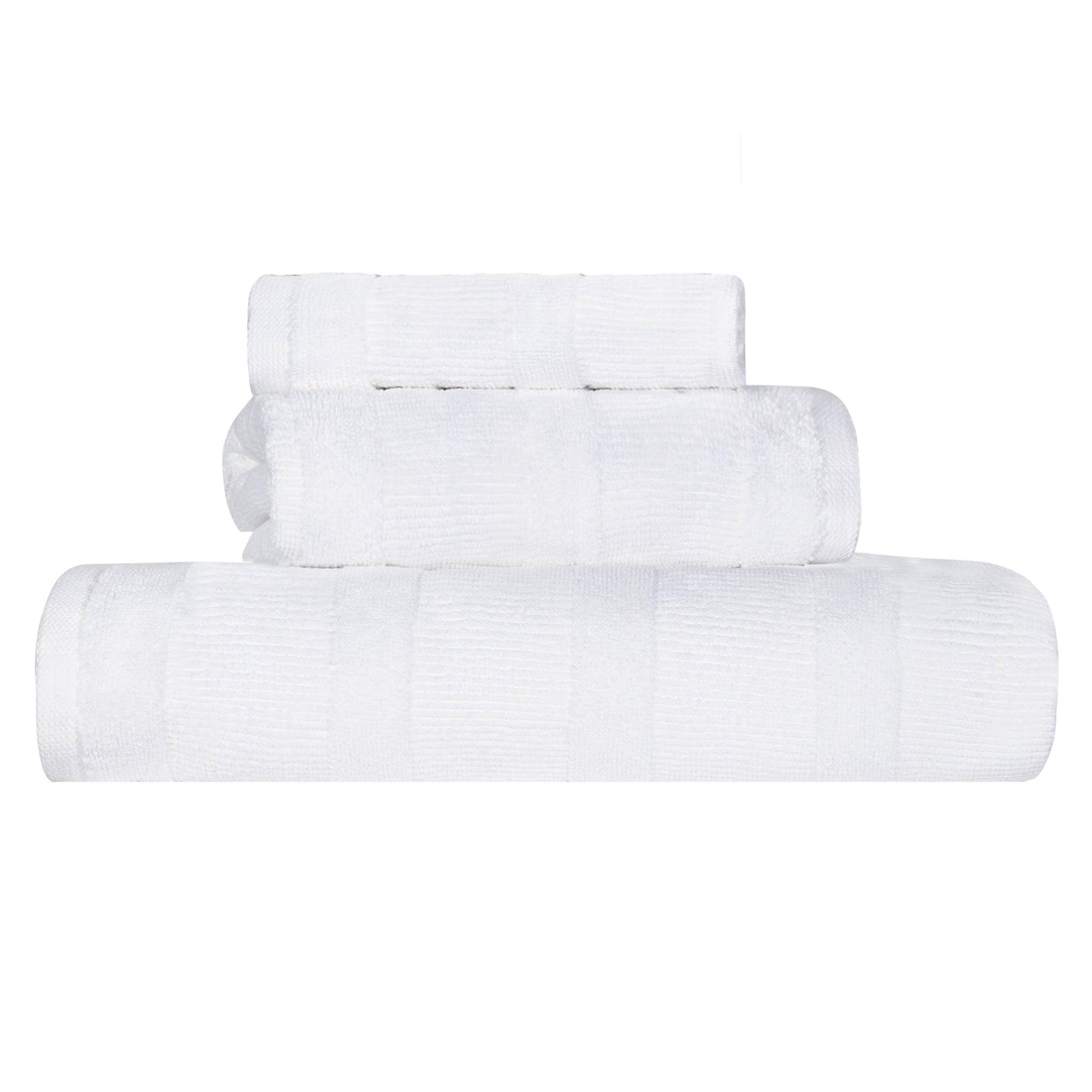 Roma Cotton Ribbed Textured Soft Absorbent 3 Piece Assorted Towel Set - Towel Set by Superior
