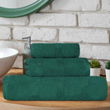 Roma Cotton Ribbed Textured Soft Absorbent 3 Piece Assorted Towel Set - Towel Set by Superior
