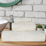 Roma Cotton Ribbed Textured Soft Absorbent 3 Piece Assorted Towel Set - Towel Set by Superior