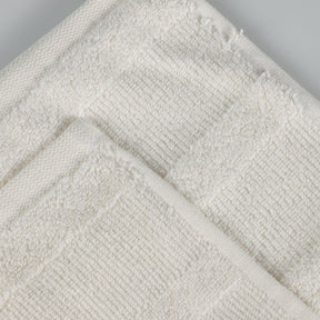 Ribbed Turkish Cotton 3-Piece Solid Quick-Dry Assorted Highly Absorbent Towel Set - Ivory