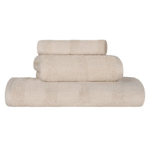 Ribbed Turkish Cotton 3-Piece Solid Quick-Dry Assorted Highly Absorbent Towel Set - Stone