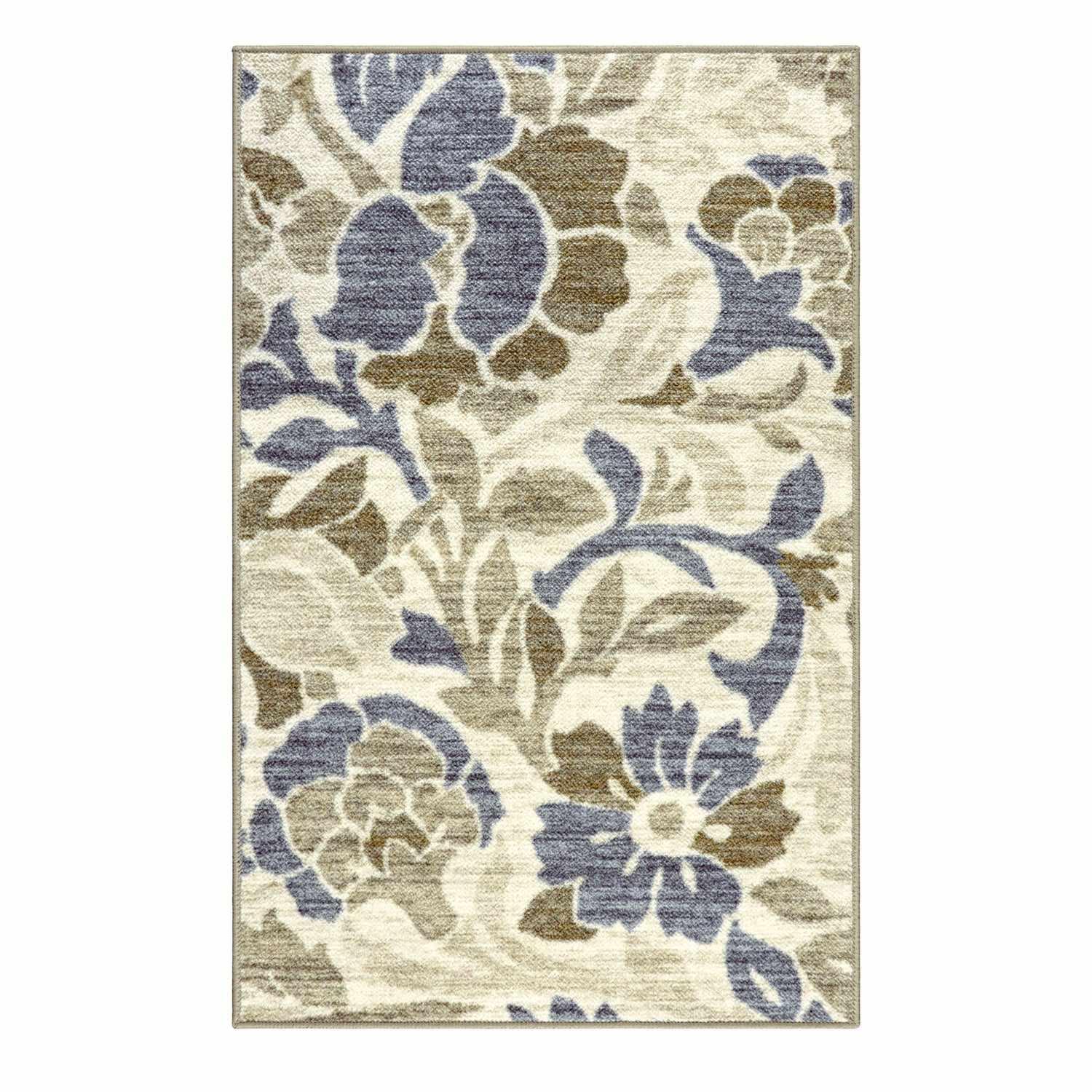 Roselyn Floral Indoor Washable Area Rug Or Runner Or Door Mat - Rugs by Superior