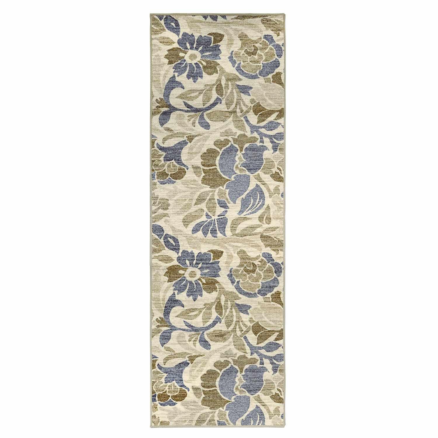 Roselyn Floral Indoor Washable Area Rug Or Runner Or Door Mat - Rugs by Superior