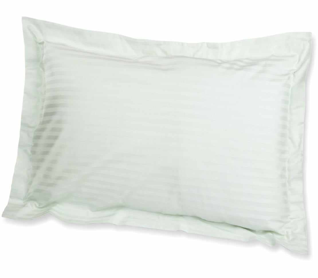 600 Thread Count 100% Egyptian Cotton Elegant Striped Pillow Sham Set - Mint