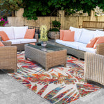 Siesta Botanical Leaves Geometric Area Rug Indoor Outdoor Rug - Rugs by Superior