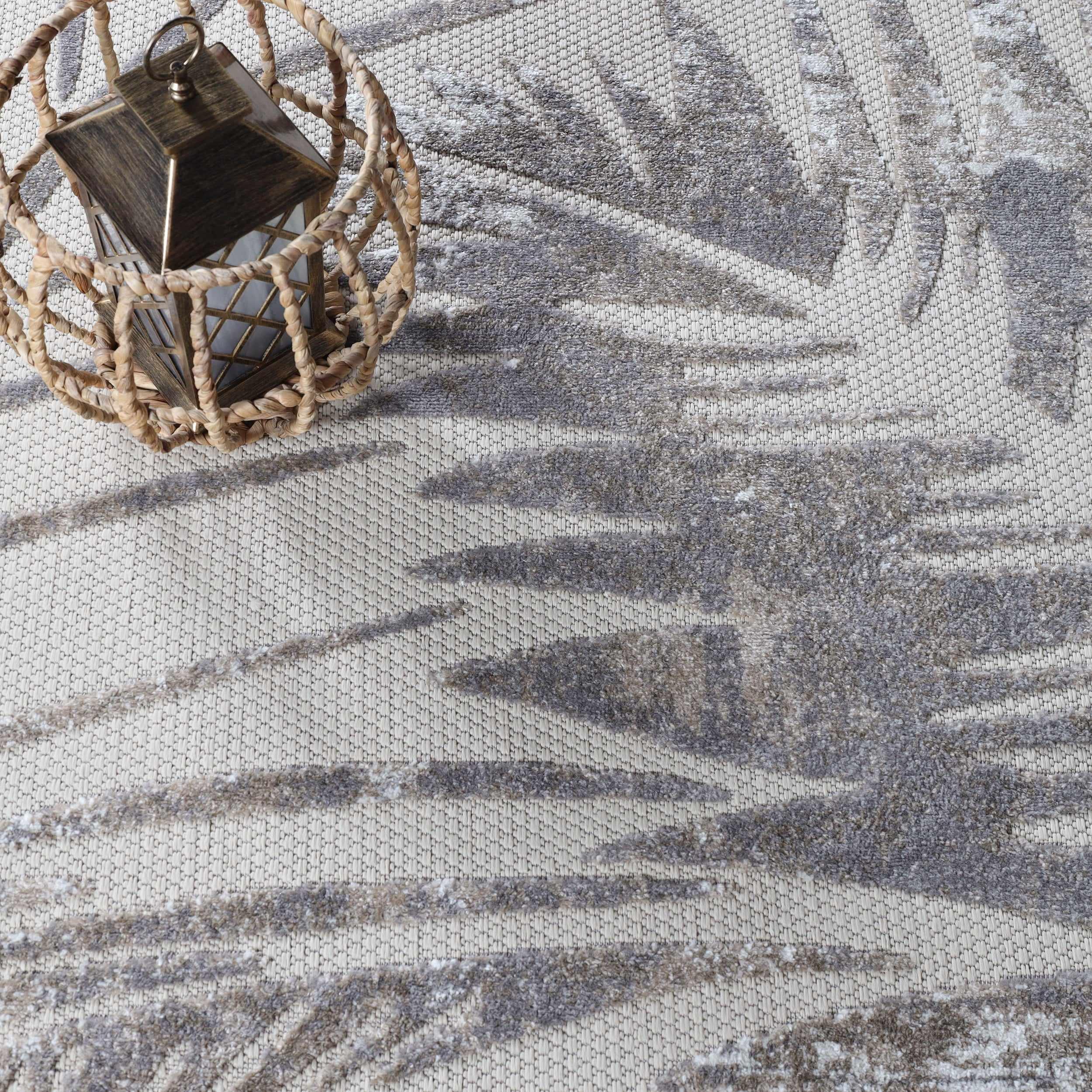 Siesta Botanical Leaves Geometric Area Rug Indoor Outdoor Rug - Rugs by Superior