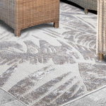 Siesta Botanical Leaves Geometric Area Rug Indoor Outdoor Rug - Rugs by Superior