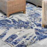 Siesta Botanical Leaves Geometric Area Rug Indoor Outdoor Rug - Rugs by Superior