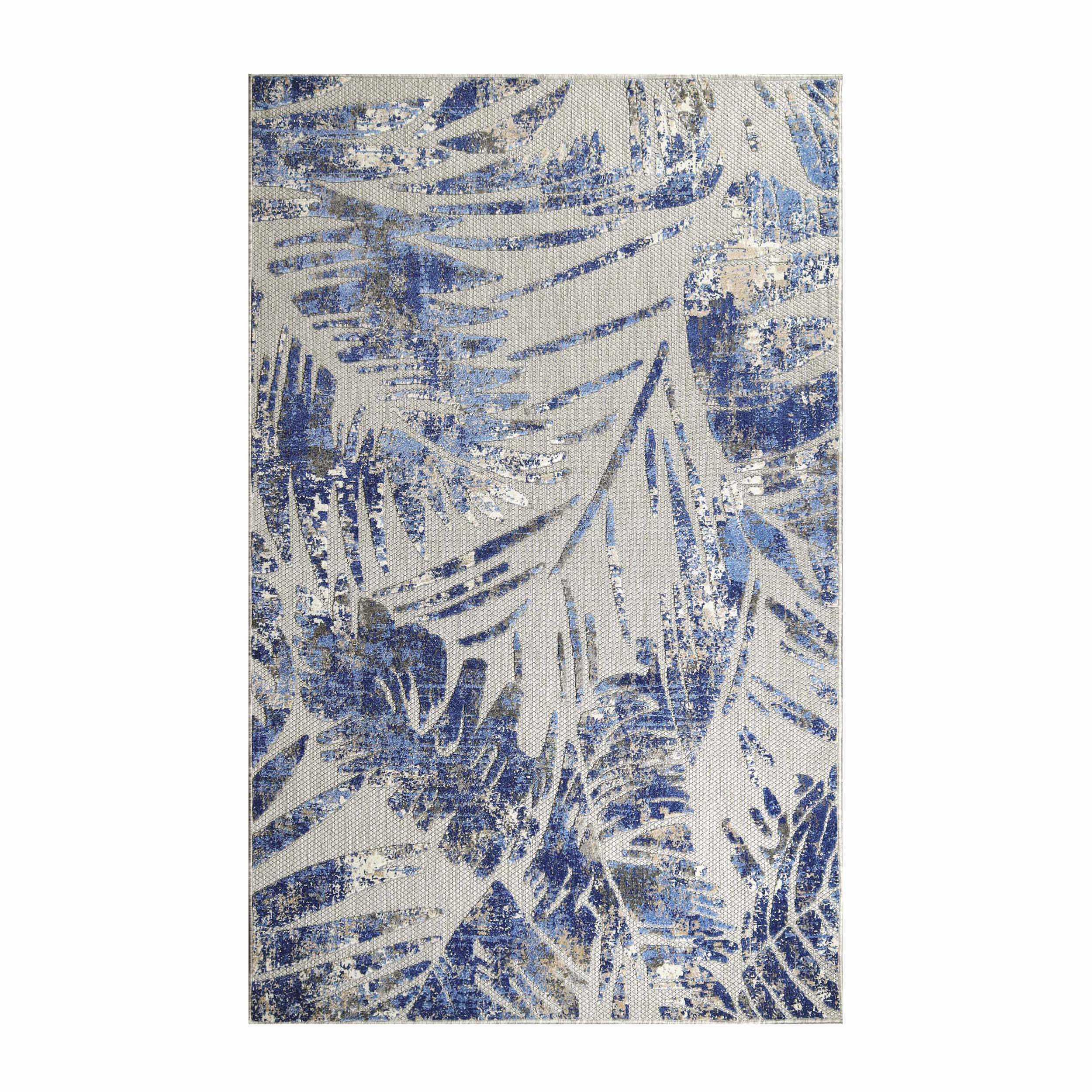 Siesta Botanical Leaves Geometric Area Rug Indoor Outdoor Rug - Rugs by Superior