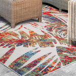Siesta Botanical Leaves Geometric Area Rug Indoor Outdoor Rug - Rugs by Superior