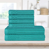 Soho Cotton Ribbed Textured Absorbent Hand and Bath Towel Set - Towel Set by Superior