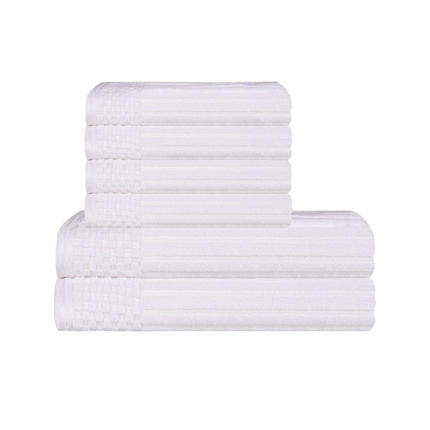 Soho Cotton Ribbed Textured Absorbent Hand and Bath Towel Set - Towel Set by Superior Brand
