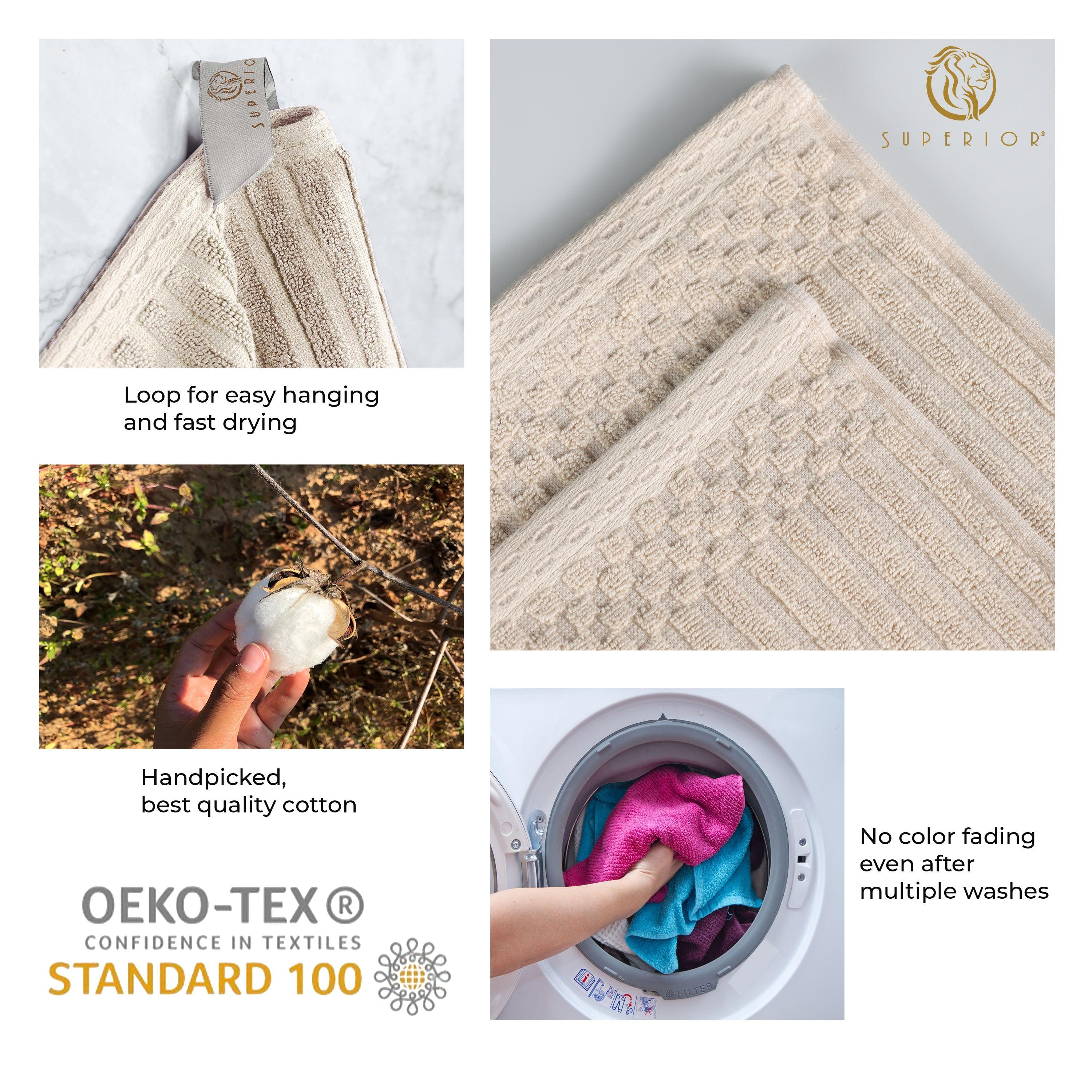 Soho Cotton Ribbed Textured Absorbent Hand and Bath Towel Set - Towel Set by Superior