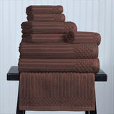 Soho Ribbed Cotton Absorbent Medium Weight 8 Piece Towel Set - Towel Set by Superior