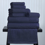 Soho Ribbed Cotton Absorbent Medium Weight 8 Piece Towel Set - Towel Set by Superior