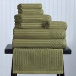 Soho Ribbed Cotton Absorbent Medium Weight 8 Piece Towel Set - Towel Set by Superior