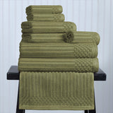 Soho Ribbed Cotton Absorbent Medium Weight 8 Piece Towel Set - Towel Set by Superior