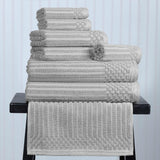 Soho Ribbed Cotton Absorbent Medium Weight 8 Piece Towel Set - Towel Set by Superior