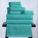 Soho Ribbed Cotton Absorbent Medium Weight 8 Piece Towel Set - Towel Set by Superior