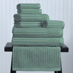 Soho Ribbed Cotton Absorbent Medium Weight 8 Piece Towel Set - Towel Set by Superior