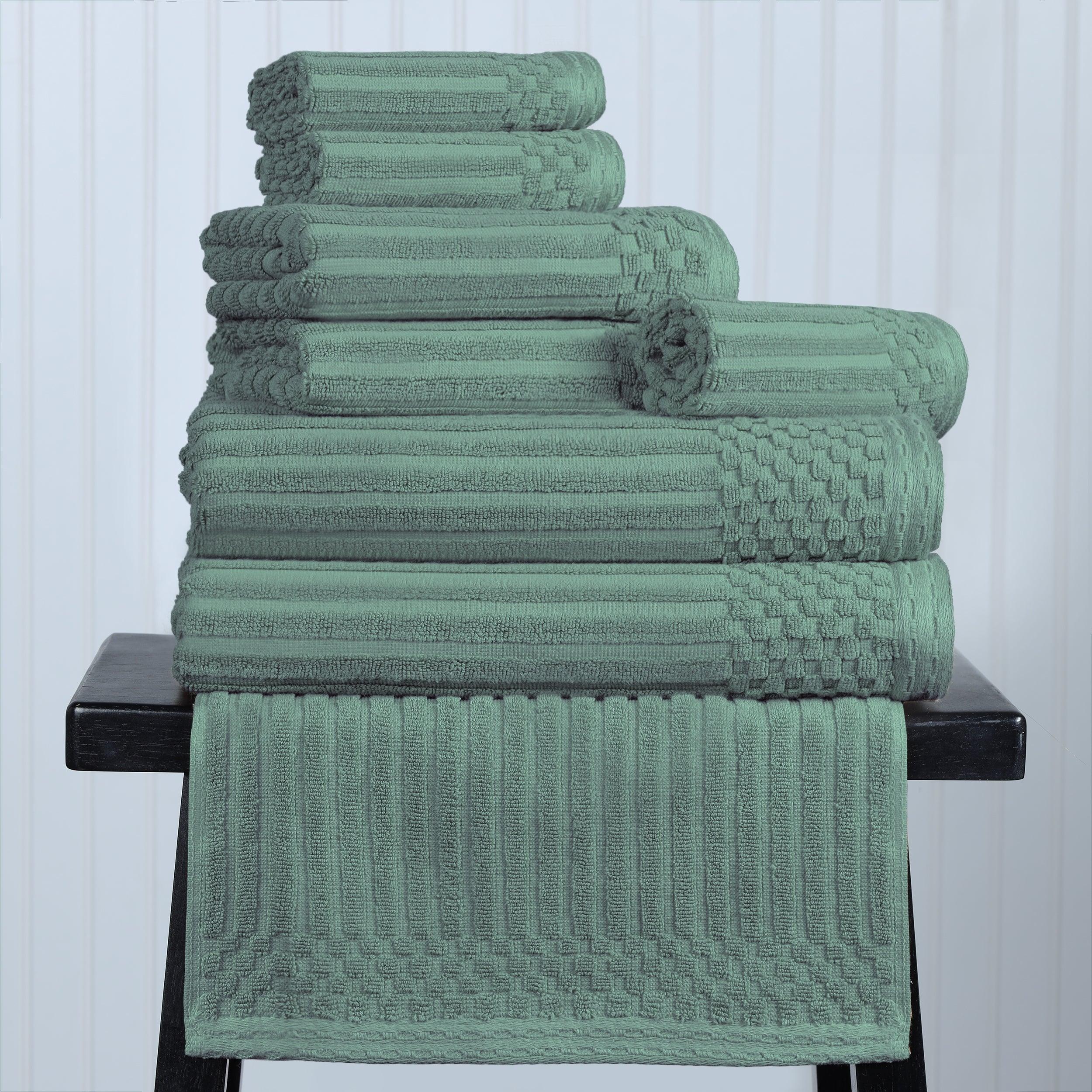 Soho Ribbed Cotton Absorbent Medium Weight 8 Piece Towel Set - Towel Set by Superior